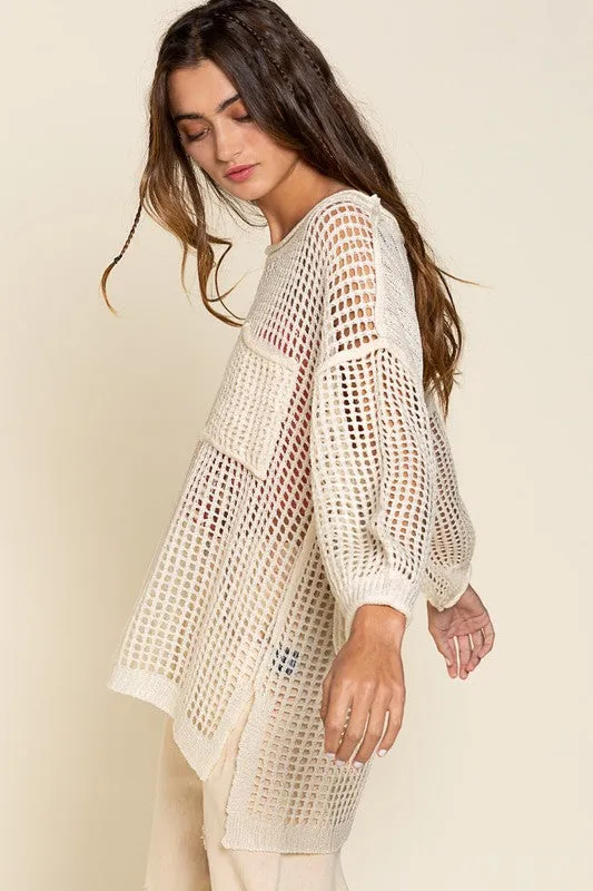 Oversized Fit See-through Pullover