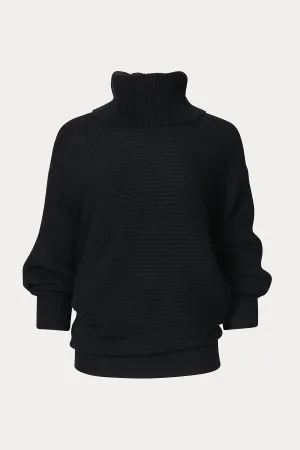OVERSIZED RIBBED-KNIT TURTLENECK SWEATER