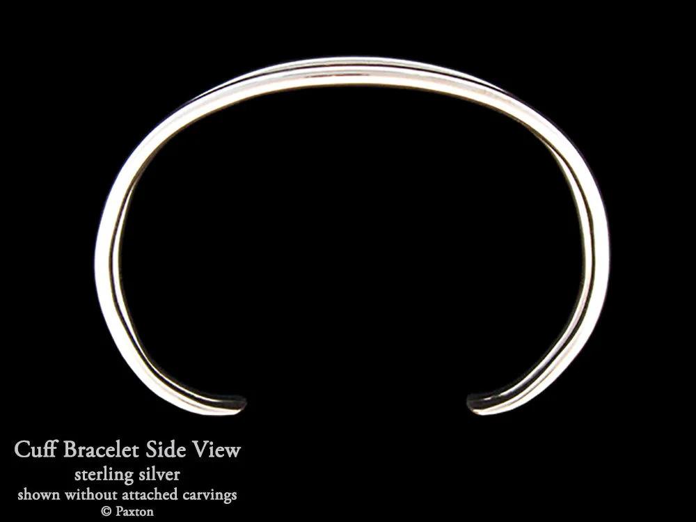 Owl Head Cuff Bracelet Sterling Silver