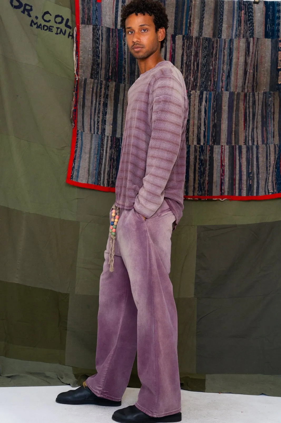 P73 Flare Pleated Japanese Twill Sunfaded Mauve