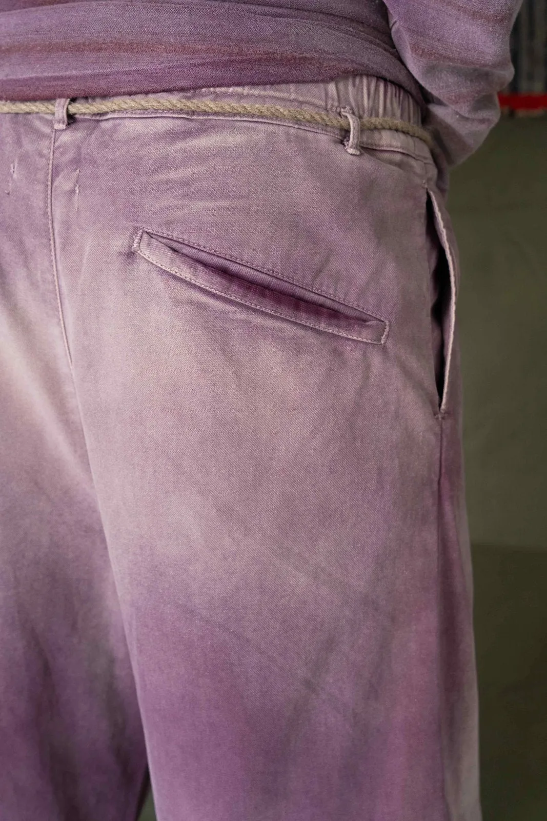 P73 Flare Pleated Japanese Twill Sunfaded Mauve