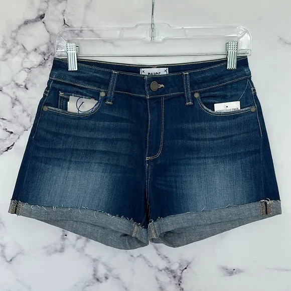 PAIGE Jimmy Jimmy Liya Distressed Cuffed Raw Edge Shorts Size 26