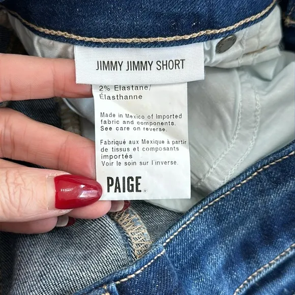 PAIGE Jimmy Jimmy Liya Distressed Cuffed Raw Edge Shorts Size 26