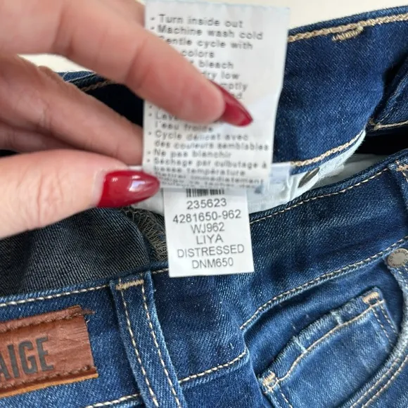 PAIGE Jimmy Jimmy Liya Distressed Cuffed Raw Edge Shorts Size 26