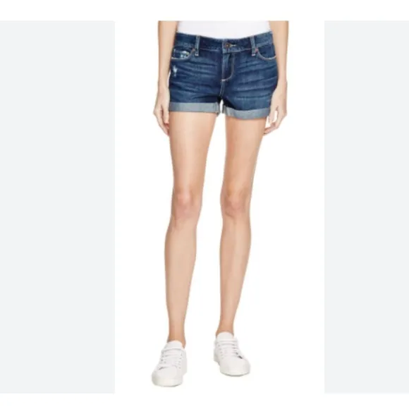 PAIGE Jimmy Jimmy Liya Distressed Cuffed Raw Edge Shorts Size 26