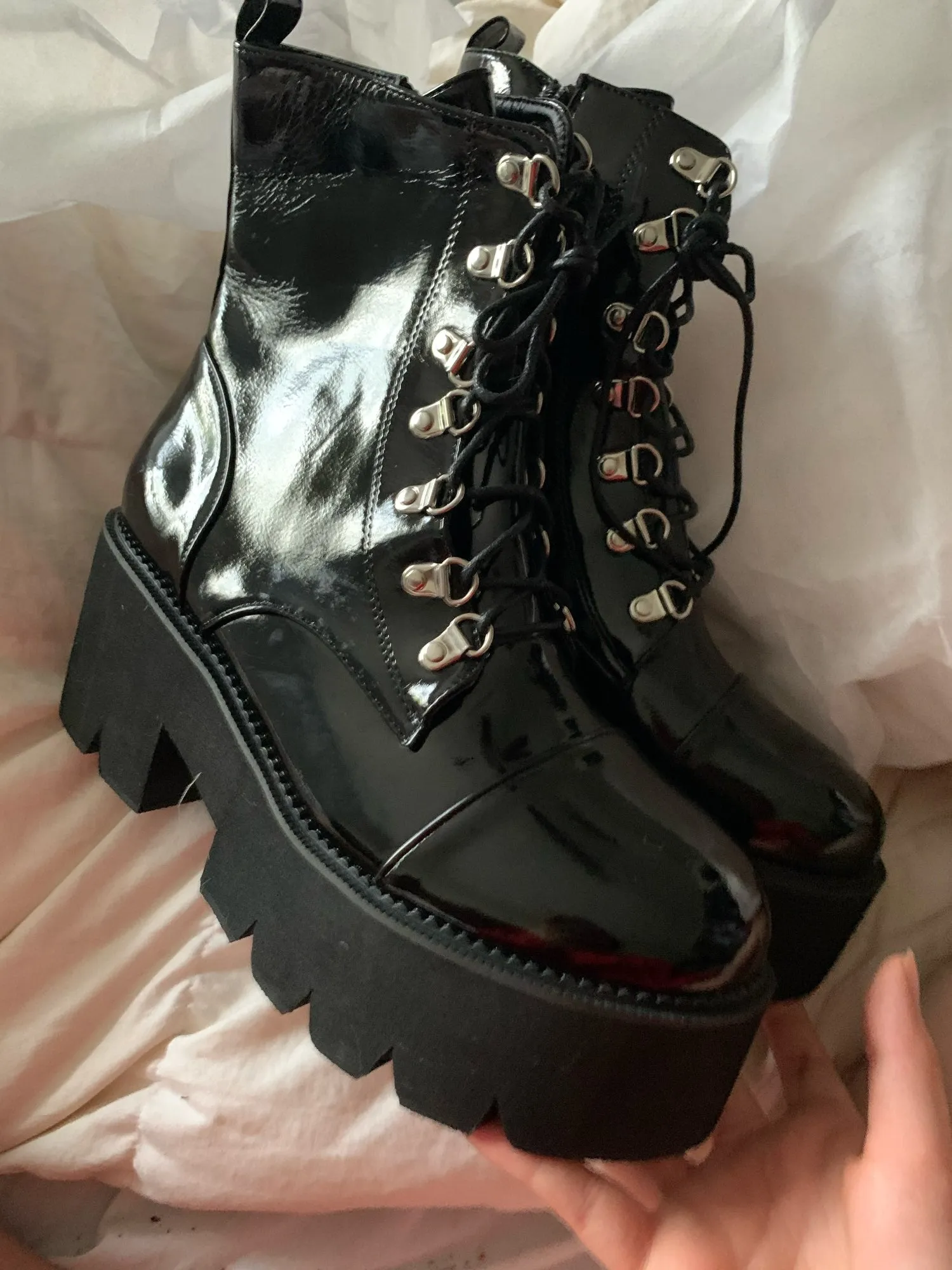 Patent Leather Gothic Black Boots