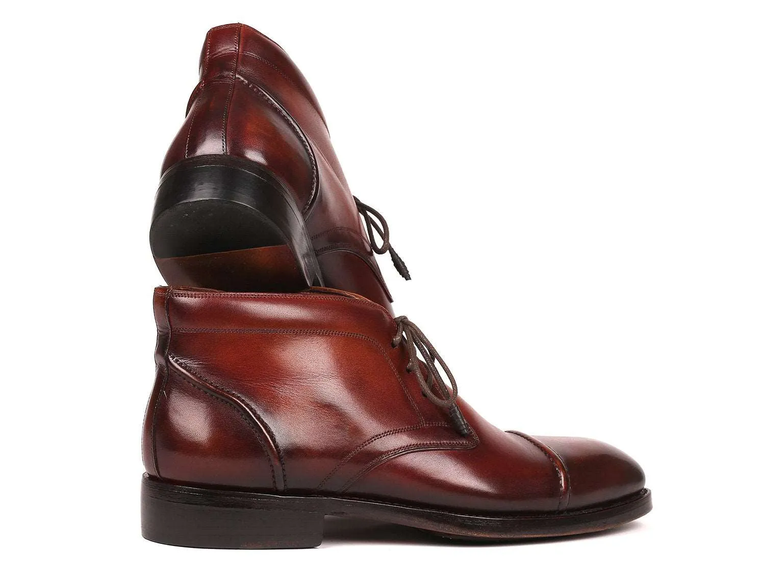 Paul Parkman Men's Brown Hand-Painted Chukka Boots