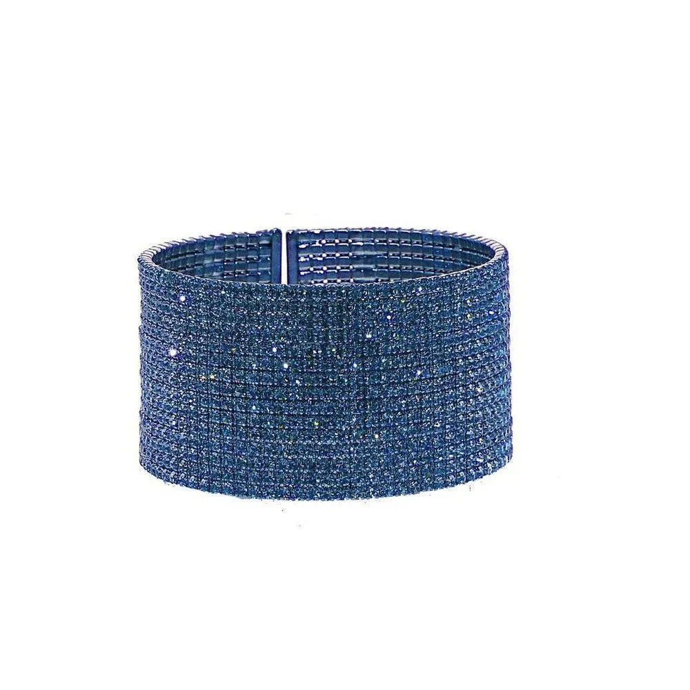 Pave Navy Crystal Cuff
