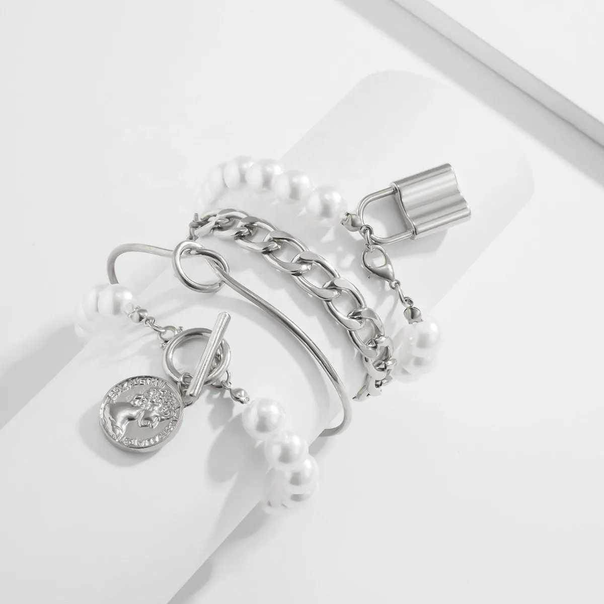 Pearl Bracelets | Womens Pearl Bracelet Pack | Pearl Bracelet for Women | Gold Pearl Bracelet | Pearl Bracelet with Gold | Charm Bracelet