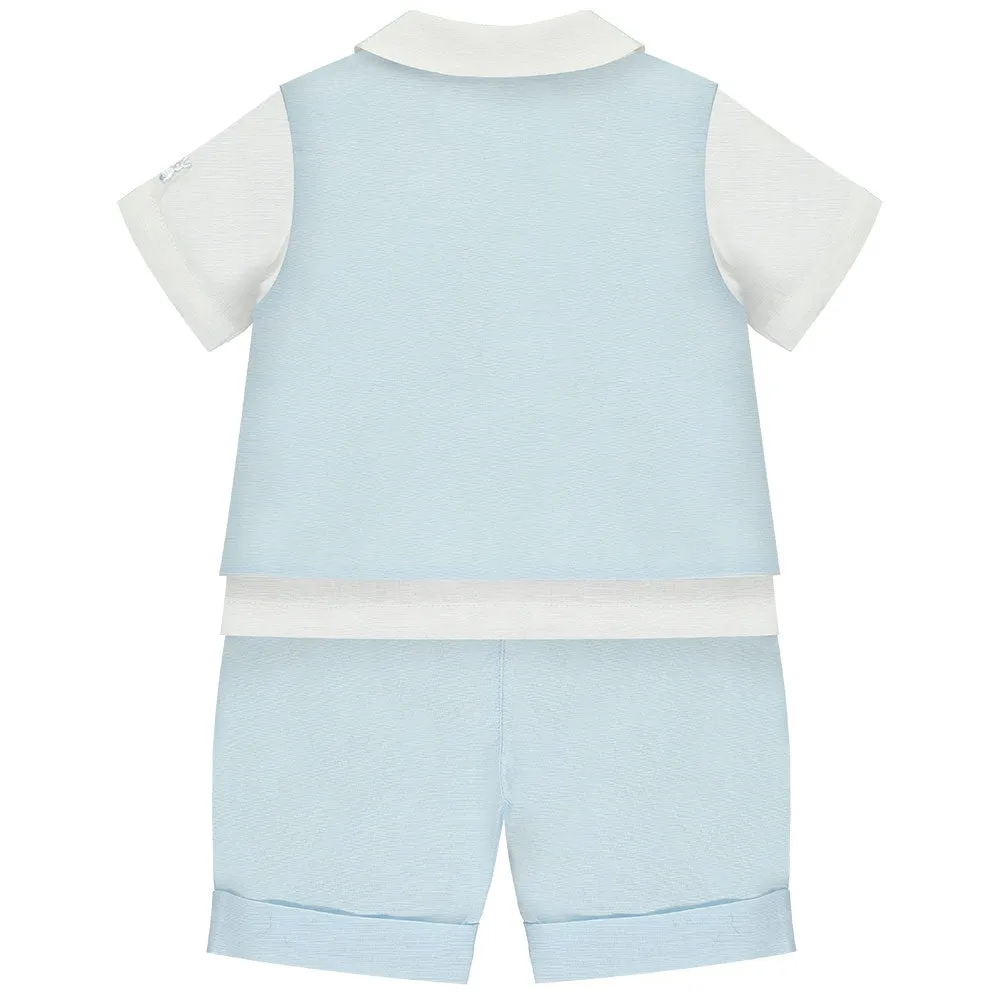 Perry Blue Baby Boys Outfit Set
