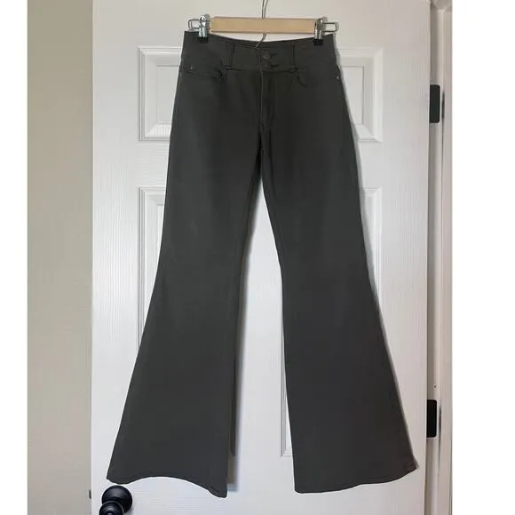 Pilcro and the Letterpress Anthro Gray Green Flare Denim Pants Jeans Size 25