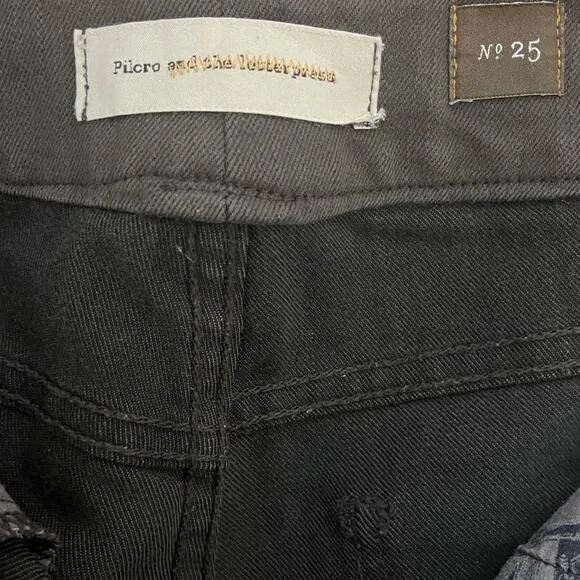 Pilcro and the Letterpress Anthro Gray Green Flare Denim Pants Jeans Size 25