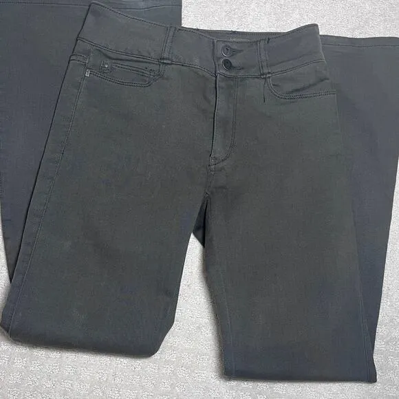 Pilcro and the Letterpress Anthro Gray Green Flare Denim Pants Jeans Size 25