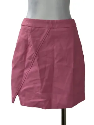 Pink Leather High Waisted Skirt