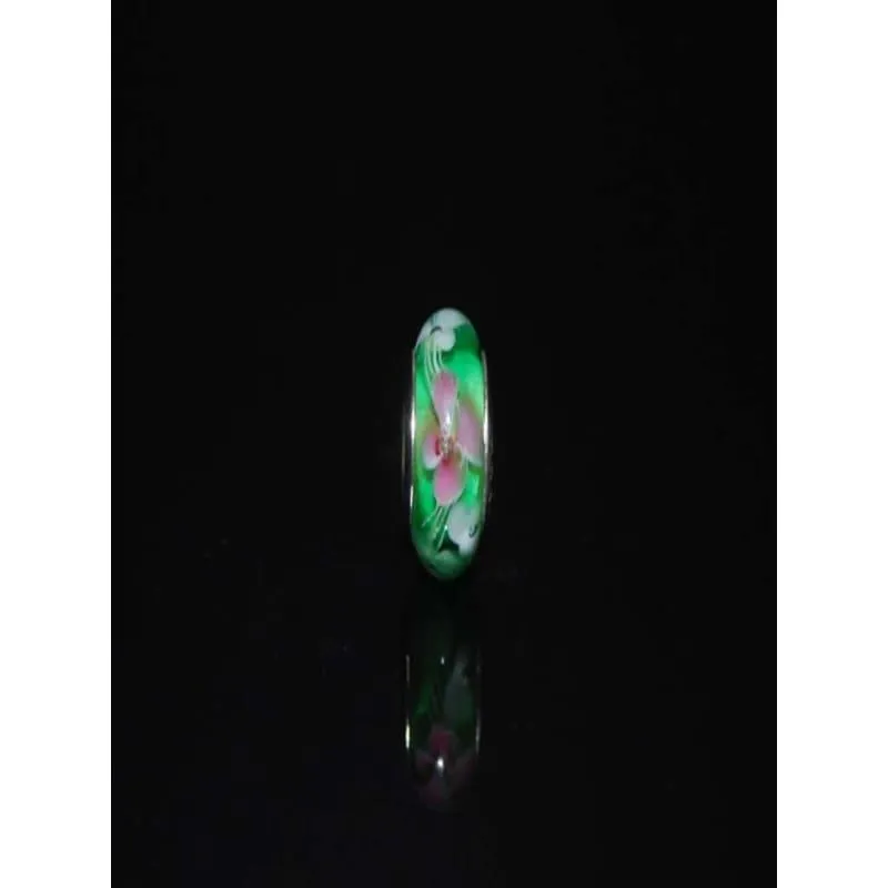 Pink Rose Murano Charm Bead