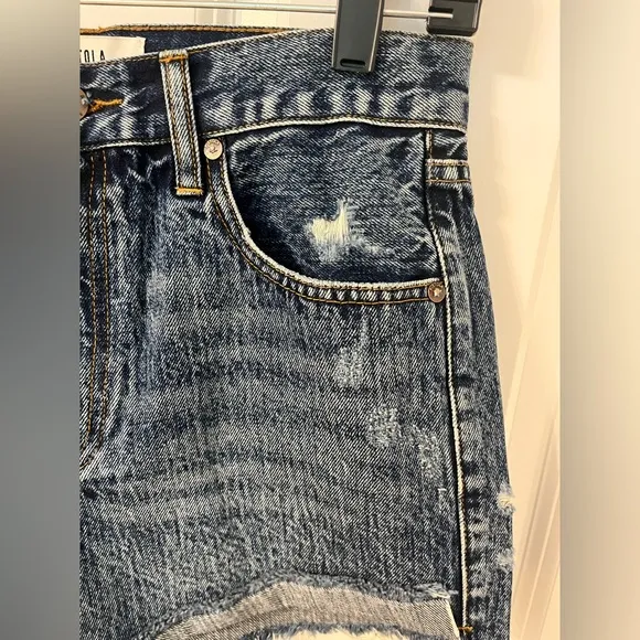Pistola Denim NWOT Kylee Relaxed Denim Cut Off Shorts in Luna (medium/dark wash)