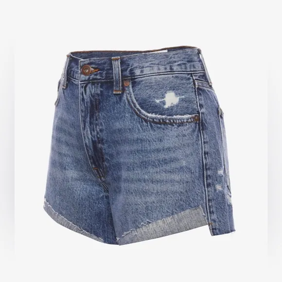 Pistola Denim NWOT Kylee Relaxed Denim Cut Off Shorts in Luna (medium/dark wash)