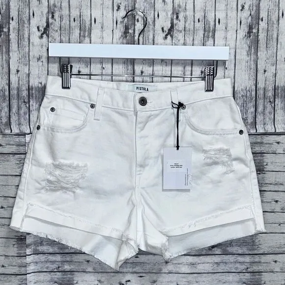 Pistola Kylee High Rise Denim Cuffed Shorts