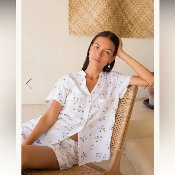 Piyama Maggie Pajama Set - lyocell linen - bluebell