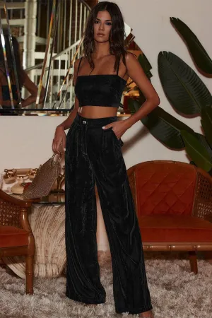 PJ0269 Velour Wide Leg Pants