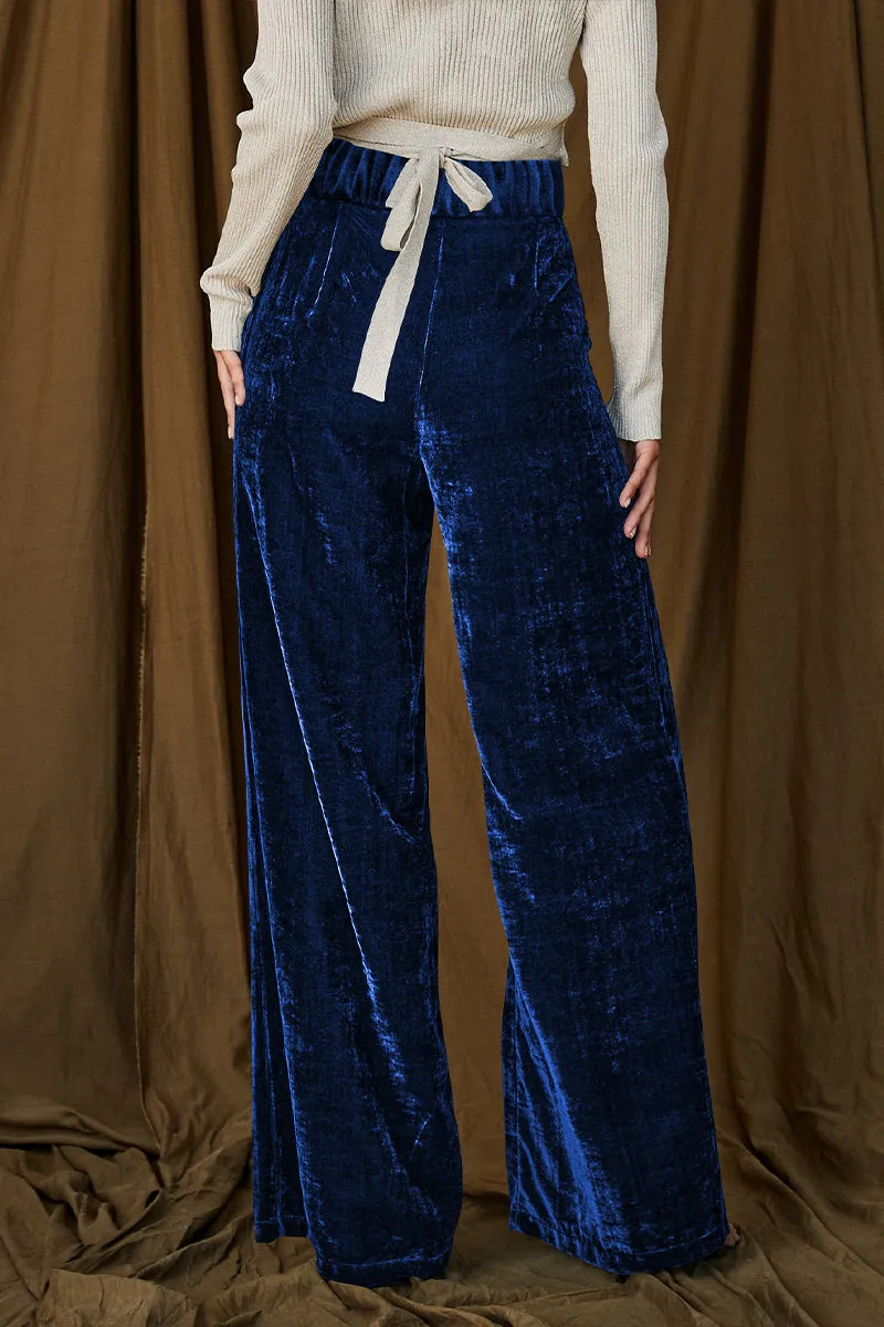 PJ0269 Velour Wide Leg Pants