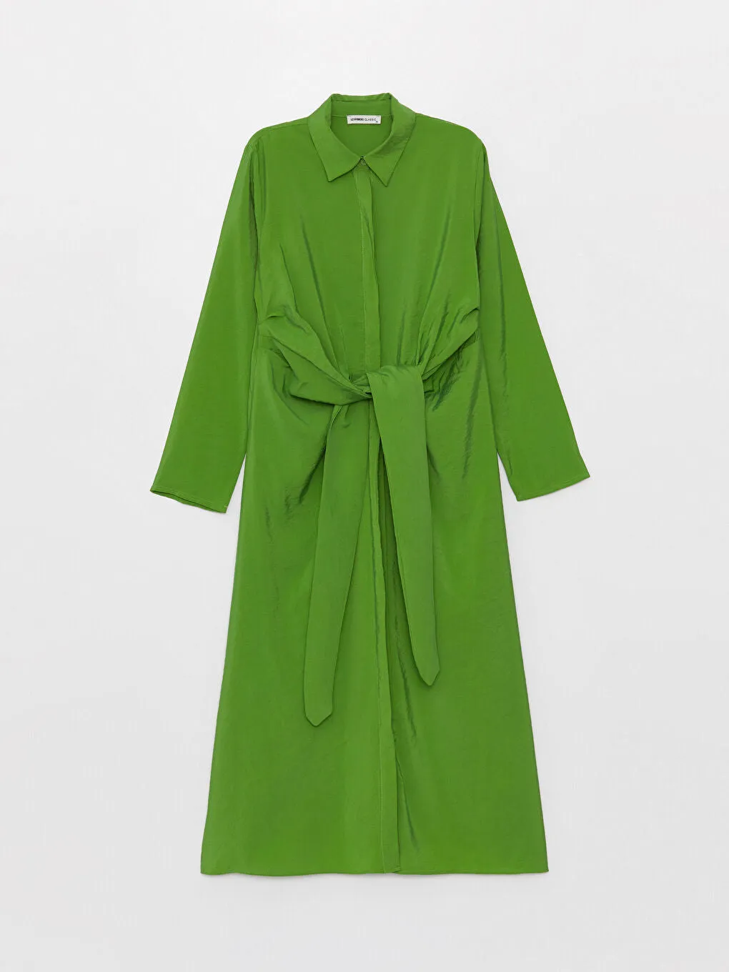 Plain Long Sleeve Women Shirt Dress