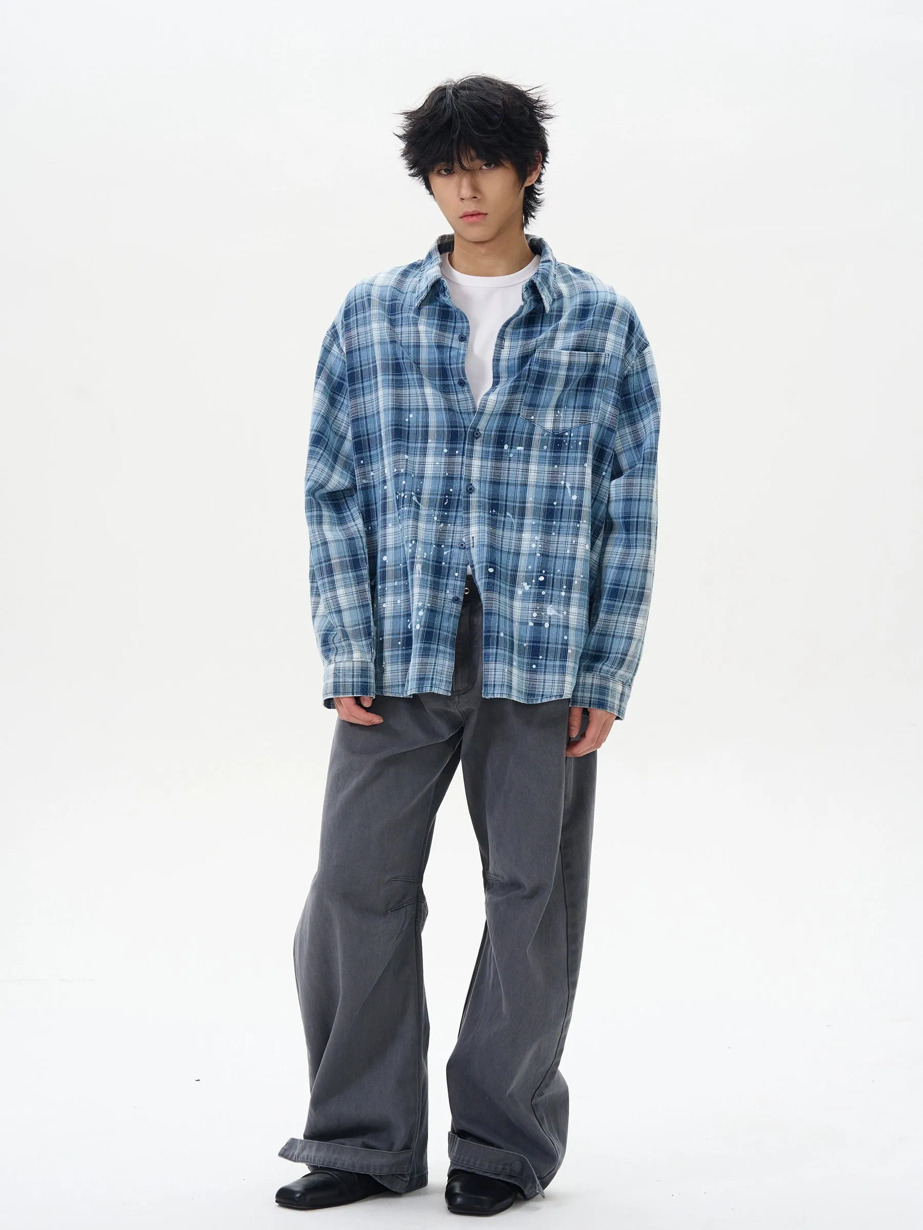 Pleated Wide-Leg Casual Pants