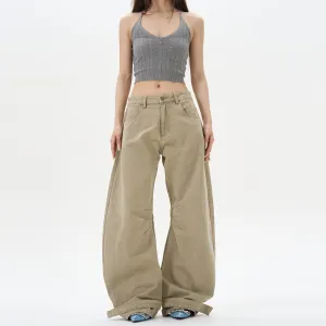 Pleated Wide-Leg Casual Pants