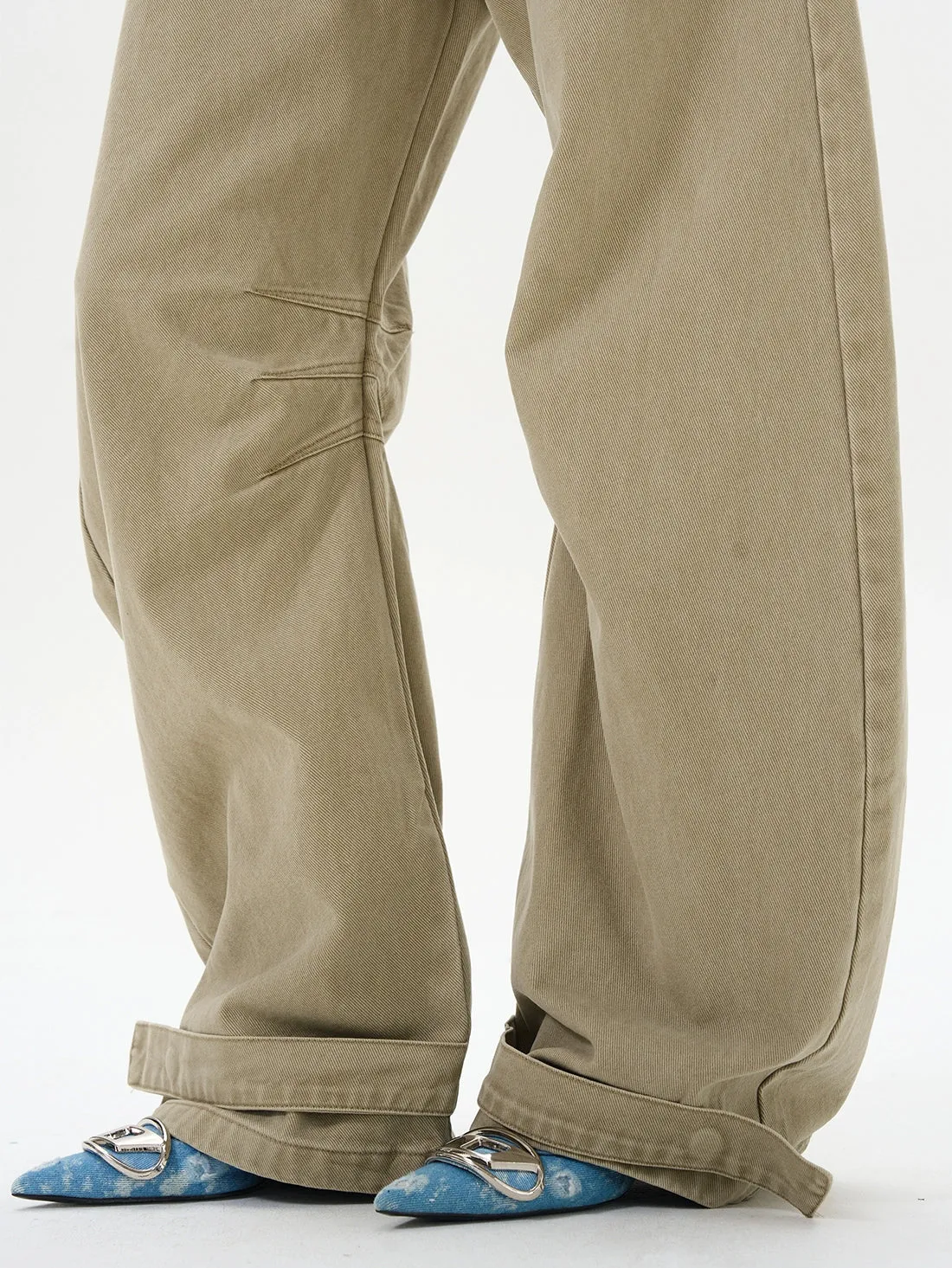 Pleated Wide-Leg Casual Pants