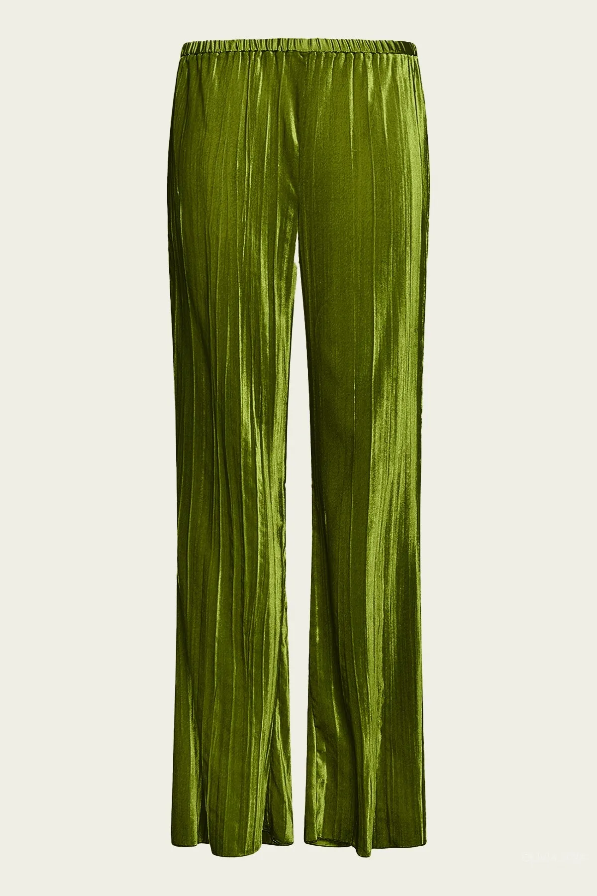 Pliss Velvet Flare Pant in Felce