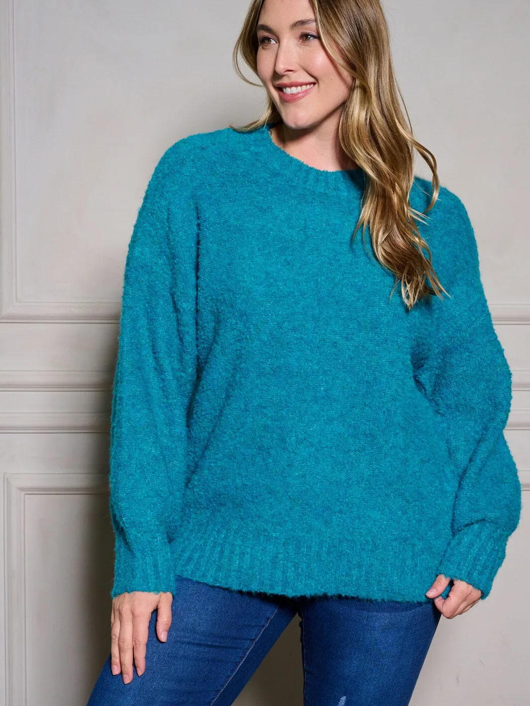 PLUS SIZE LONG SLEEVE PULLOVER SWEATER