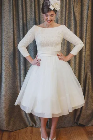plus-size-tea-length-lace-and-organza-wedding-dresses-with-3-4-long-sleeves-715428