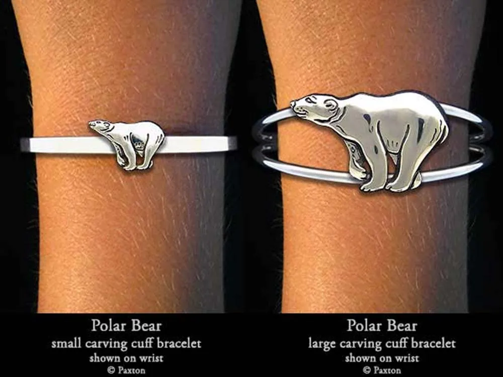 Polar Bear Cuff Bracelet Sterling Silver