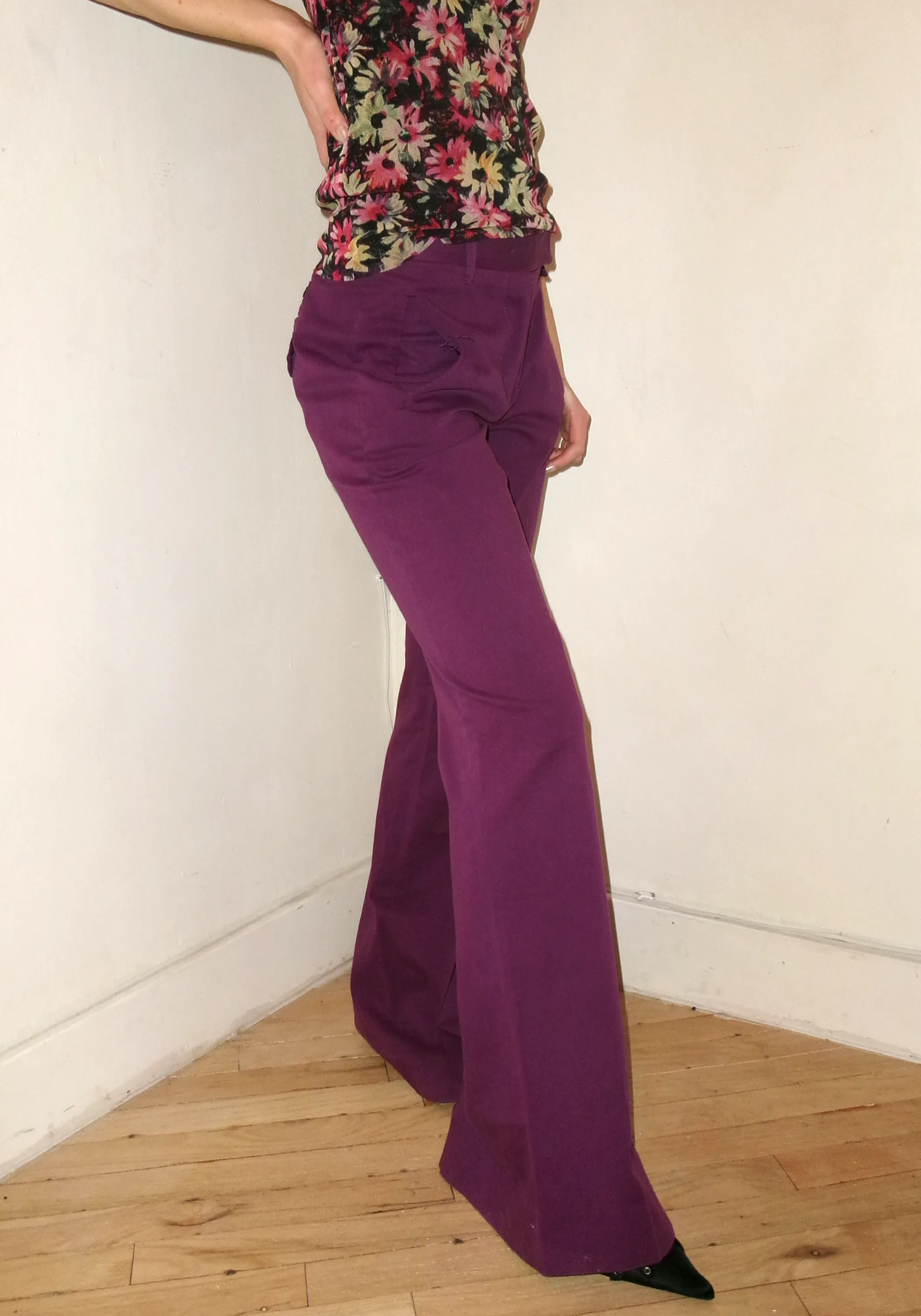 Prada Purple Flare Trousers
