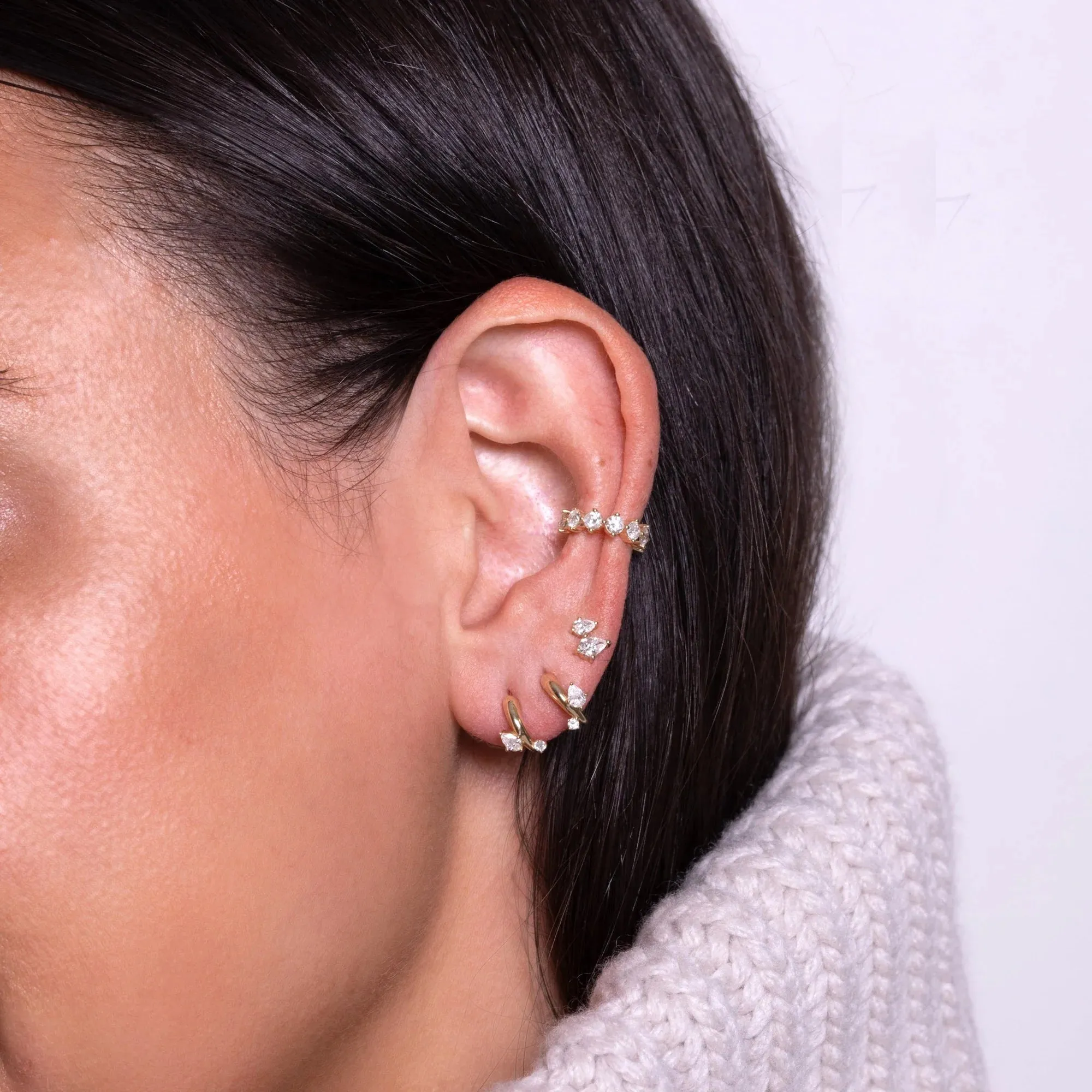 Premier Amigos Diamond Ear Cuff - 14K Yellow Gold