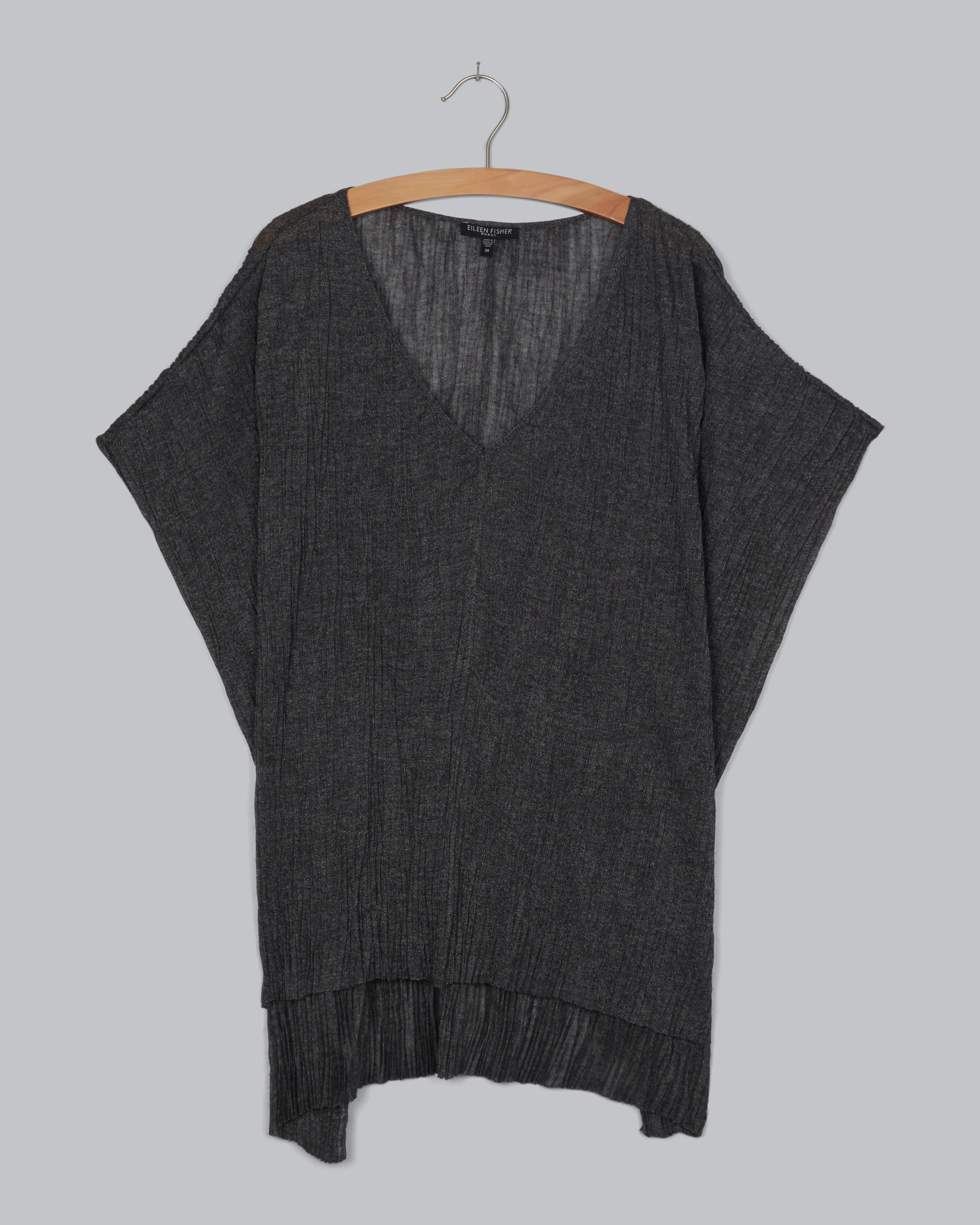 Pressed Viscose Linear Crinkle Pullover