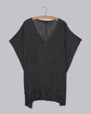 Pressed Viscose Linear Crinkle Pullover