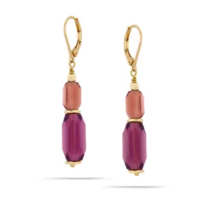 PURPLE DROP  EARRINGS #195WN3301 (4B4)