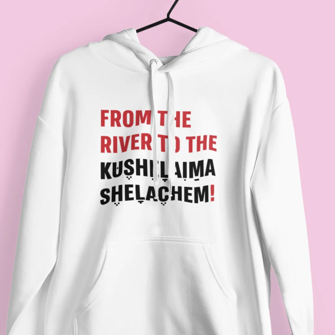 "From The River" White Custom Unisex Hoodie
