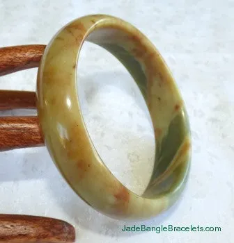 "Personal Power" Chinese River Jade Bangle Bracelet 59.5mm (JBB3020)