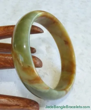 "Personal Power" Chinese River Jade Bangle Bracelet 59.5mm (JBB3020)
