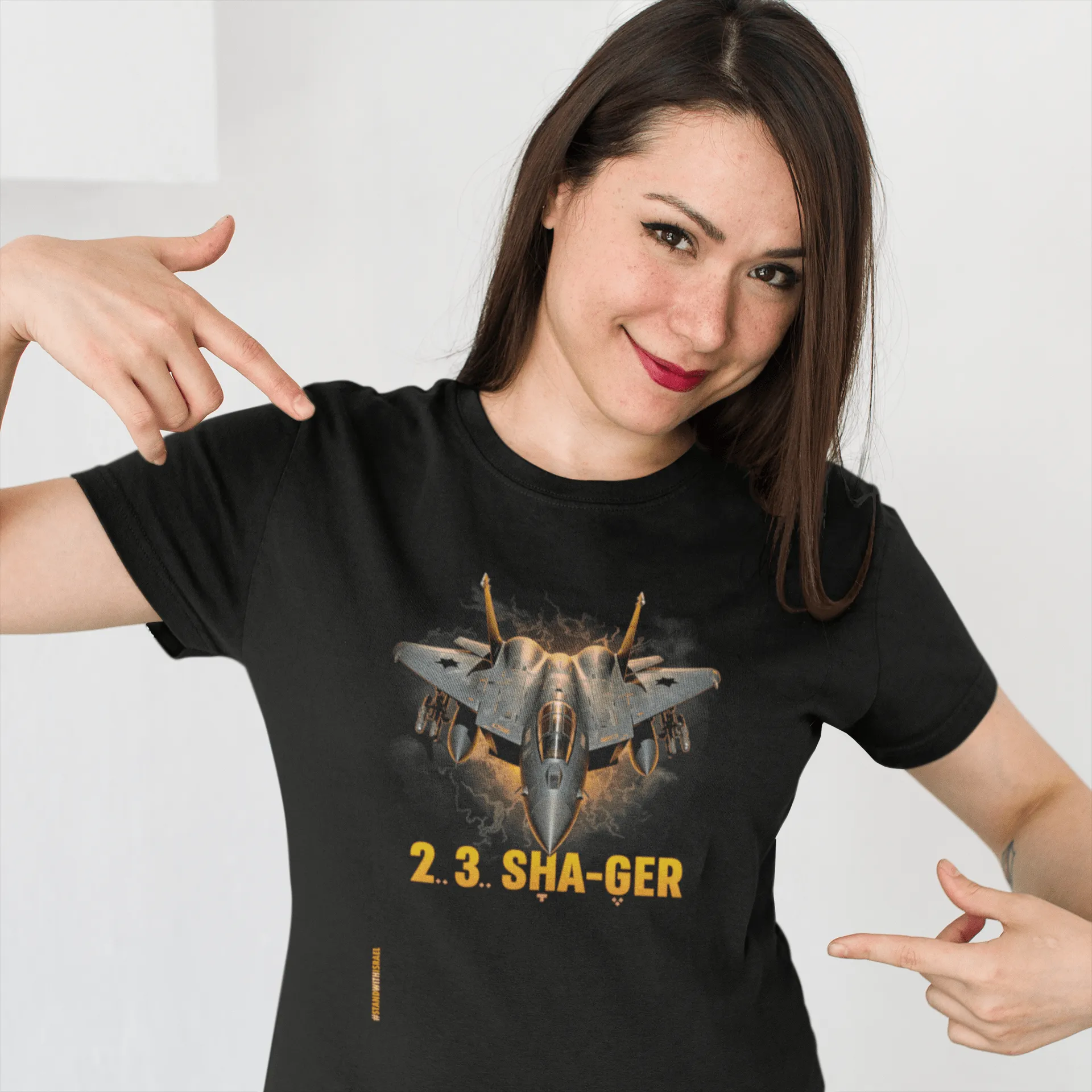 "Shager" Black Custom T-Shirt for Women