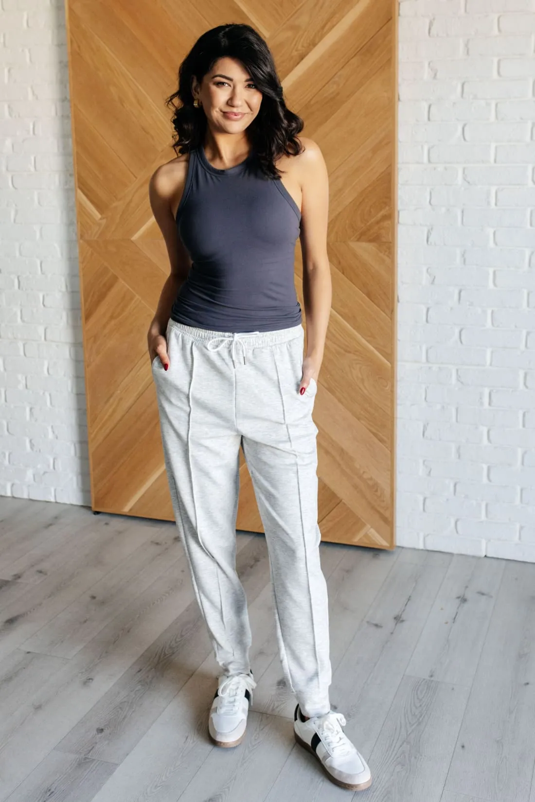 Racerback Shelf Bra Tank in Charcoal