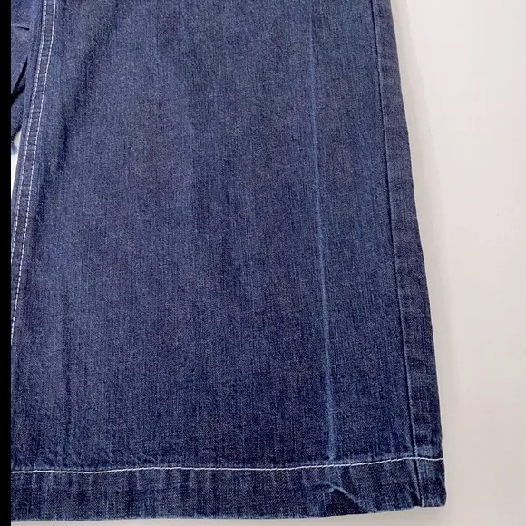 Rachel Comey Ruffle Jeans Sz 4 Revel Wide Leg Boho Rigid Denim Pants 90s Y2K
