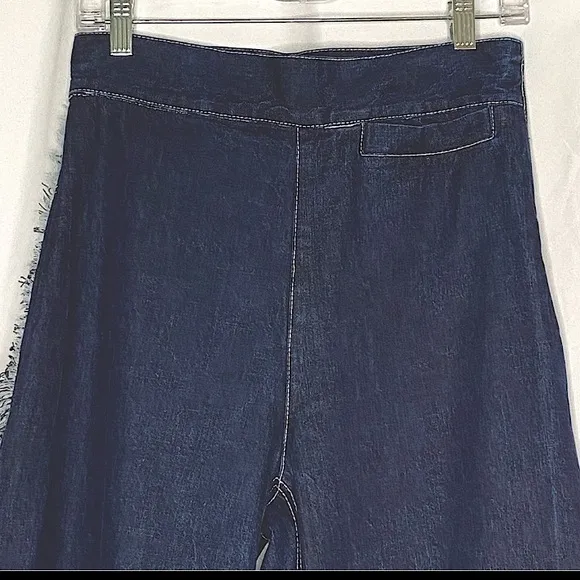 Rachel Comey Ruffle Jeans Sz 4 Revel Wide Leg Boho Rigid Denim Pants 90s Y2K