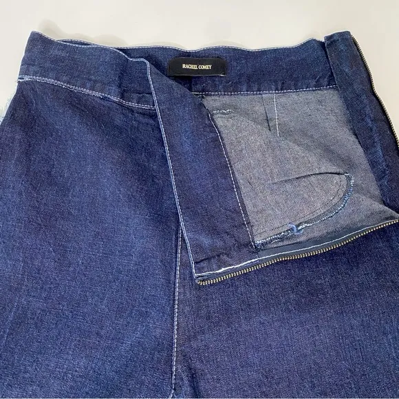 Rachel Comey Ruffle Jeans Sz 4 Revel Wide Leg Boho Rigid Denim Pants 90s Y2K