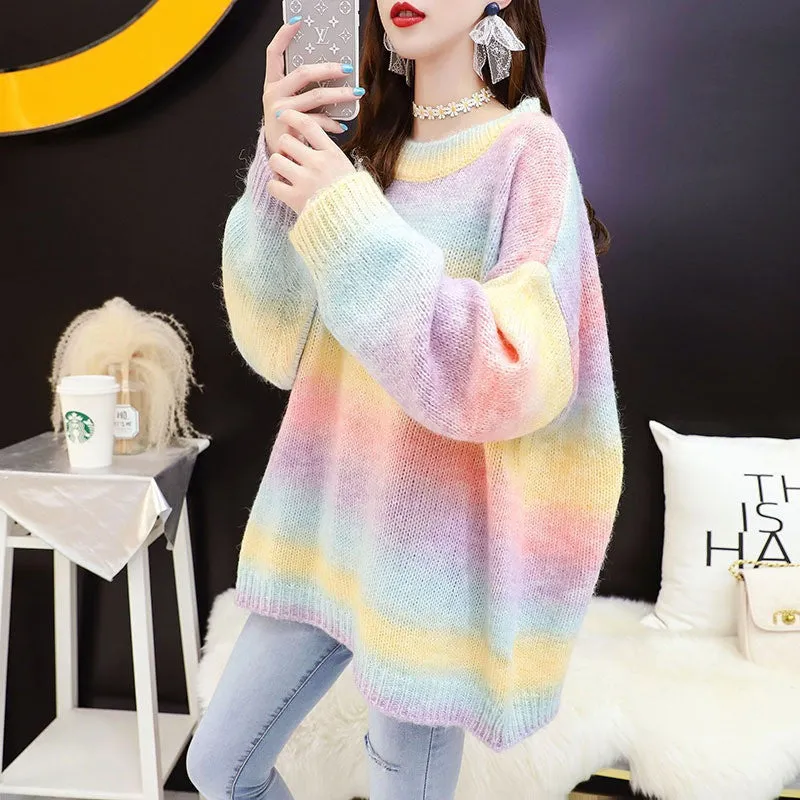 RAINBOW PULLOVER SWEATER TOP UB3160