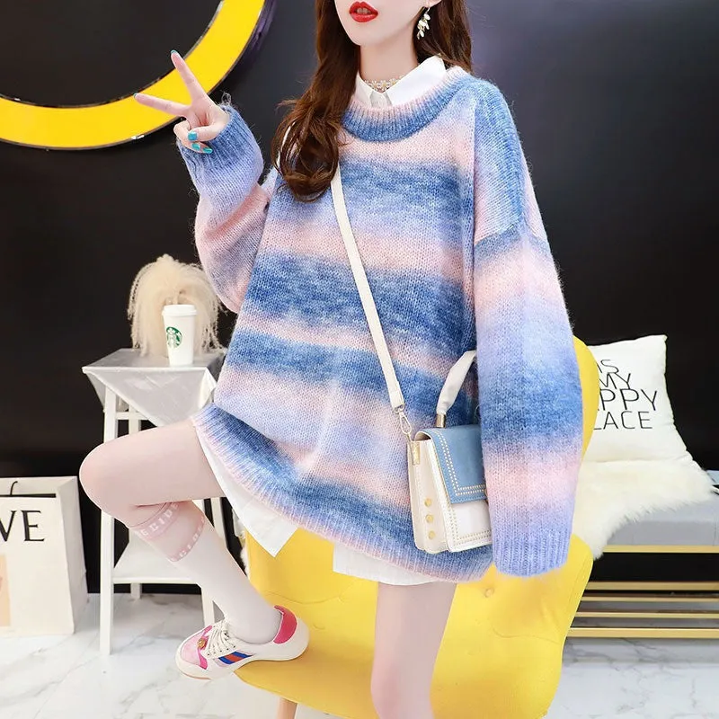 RAINBOW PULLOVER SWEATER TOP UB3160