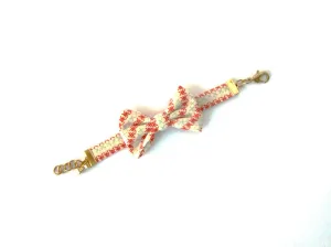 Red and Light Blue Bow Bracelet