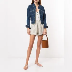 Reformation Nashville Cream/Tan Cuffed Shorts Sz XSmall